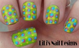 neon polka dots