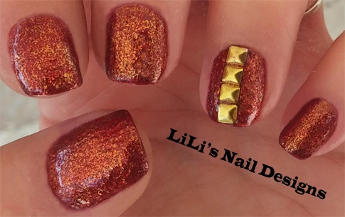 red &amp; gold with studs