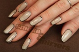 gray outlined nail art