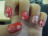 Red and white dices 