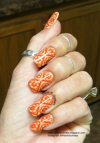 Orange Floral stamp