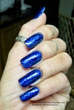 Blue/silver stamped