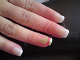 fluo pink and green dots