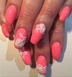 Pink And 3d Flowers 