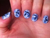 Cute blue floral nails