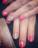 Shellac manicure for baby shower