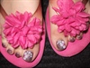 Glitter Toes with Inlay Acrylic Flowers