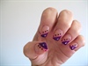 Purple and pink french tips with dots an