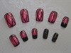 Pink and black Nails