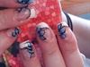 Blue Flowers with black dots