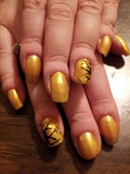 Shimmery Yellow and black flowers