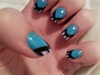 Cool Hued Pointed French Tip Nail Design