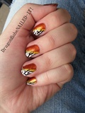 Golden Zebra Nail Design