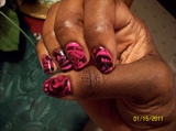 Pink and black marbling