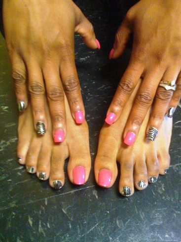 Pink polish and Zebra MINX