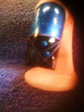 black french and blue nail