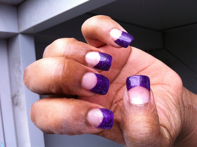 purple glitter tips