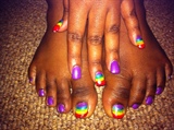 Rainbow inspired nails and toes