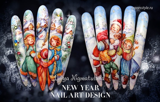 New Year 2013 nail art 