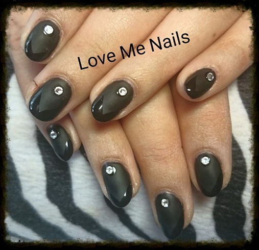 Matte Nails With Some Bling! 