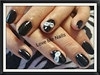 Black With 3D Nail Art! 