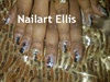 black gold silver glitter acrylic nails