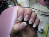 Natural white french acryl with nailart 