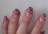 purple pink flower acrylic nails