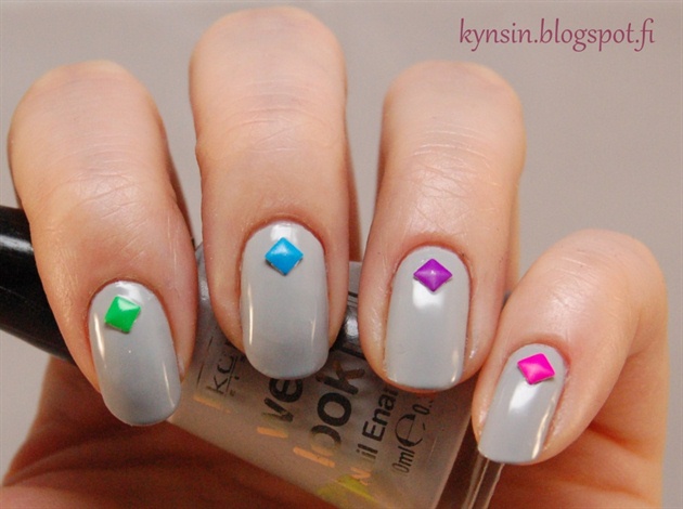 Grey with colorful studs
