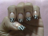 zebra nails Hand Painted