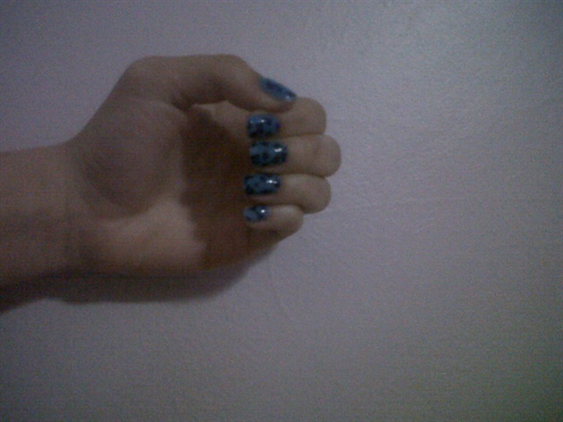 blue animal print nails