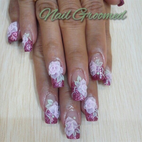 Sweet pink glitter with 3D