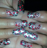 silver and pink leopard