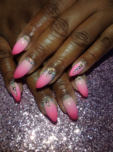 Pink Ombre And Crystals
