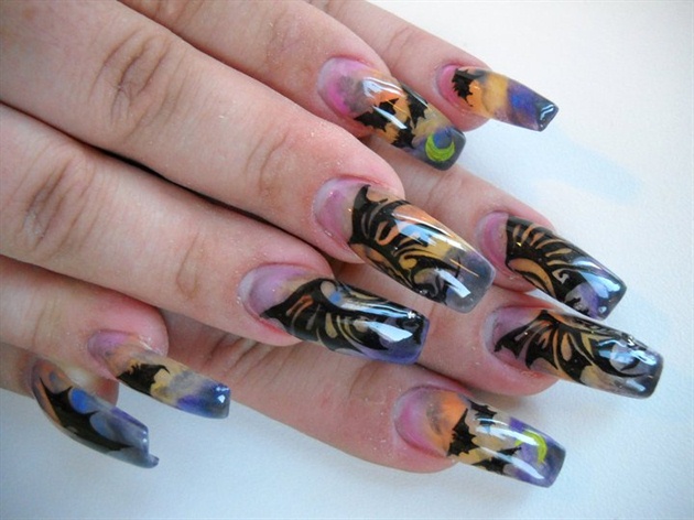 3. Quick and Easy Bat Nail Art - wide 2