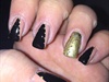 Black,gold and Nude Nails
