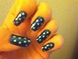 Blue with silver dots