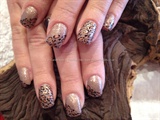 Freehand leopard nail art