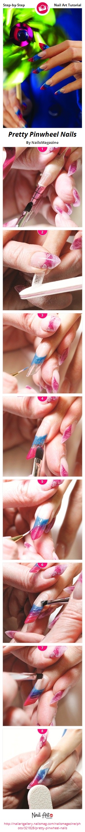 Pretty Pinwheel Nails - Nail Art Gallery