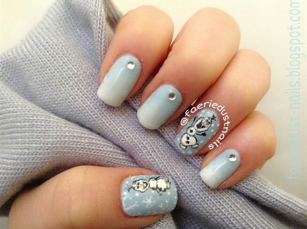 Olaf Inspired Nails