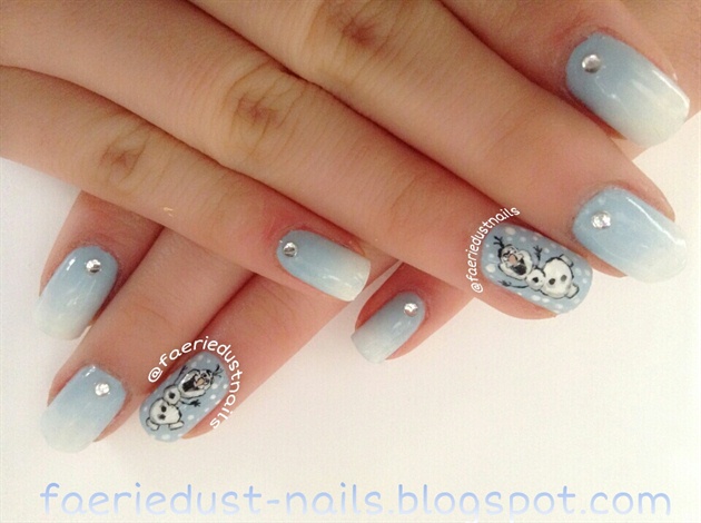 Olaf Inspired Nails