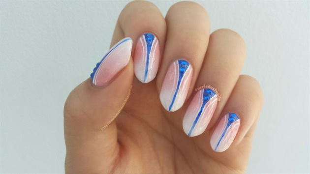 Peach Gradient with Cobalt Accents
