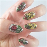 Beauty and the bEast Stained Glass Nails