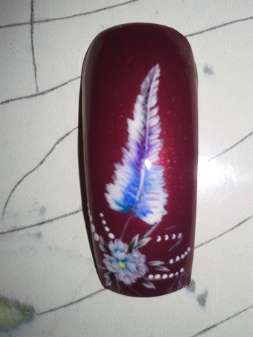 Feather and flower.
