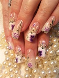 Natural French with purple flowers