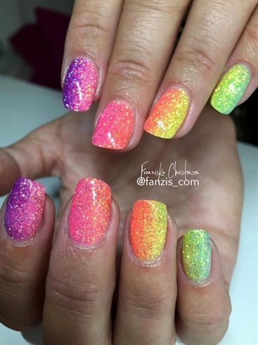 Rainbow glitter ombre
