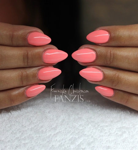 coral almond nails