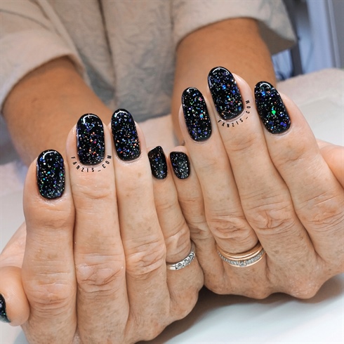 black with glitter