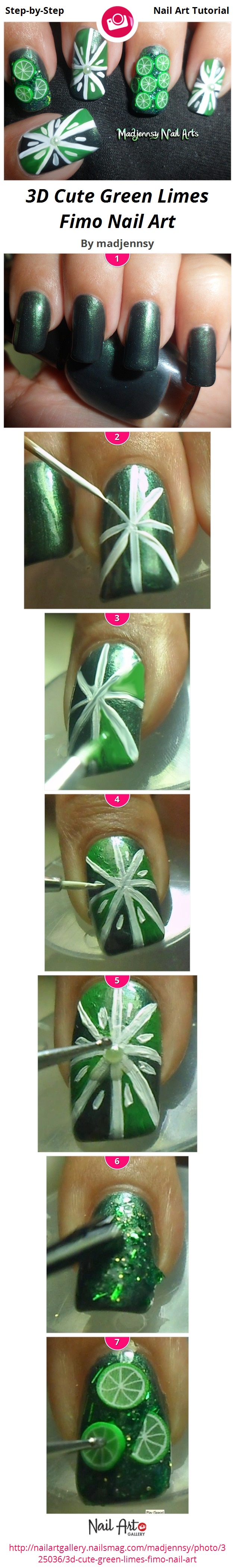 3D Cute Green Limes Fimo Nail Art - Nail Art Gallery