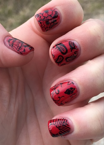 Red Lace Stamping